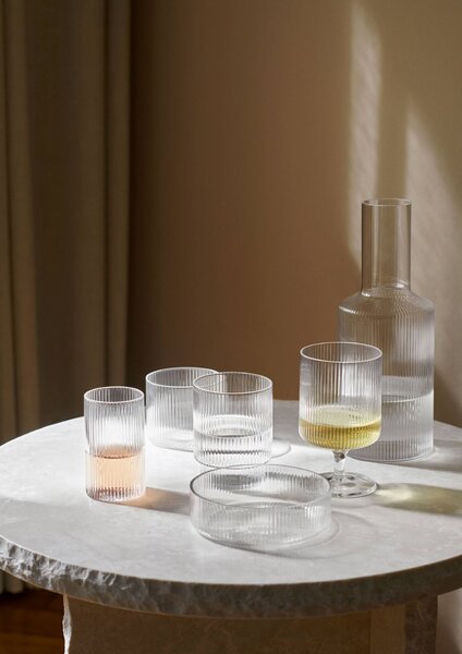 Sklenená servírovacia miska Ripple Clear – set 4 ks