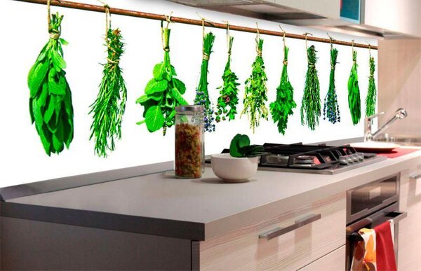 Samolepiace tapety za kuchynskú linku, rozmer 180 cm x 60 cm, bylinky, DIMEX KI-180-007