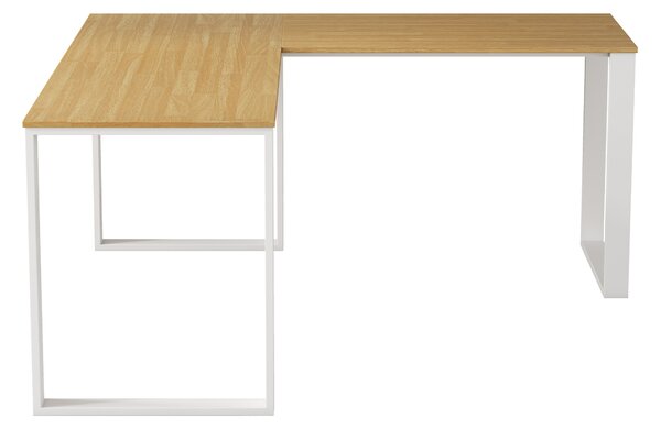 Rohový kancelářský stůl Houseland Nuvia Home 03 160 cm dub/bílý