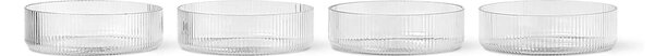 Sklenená servírovacia miska Ripple Clear – set 4 ks