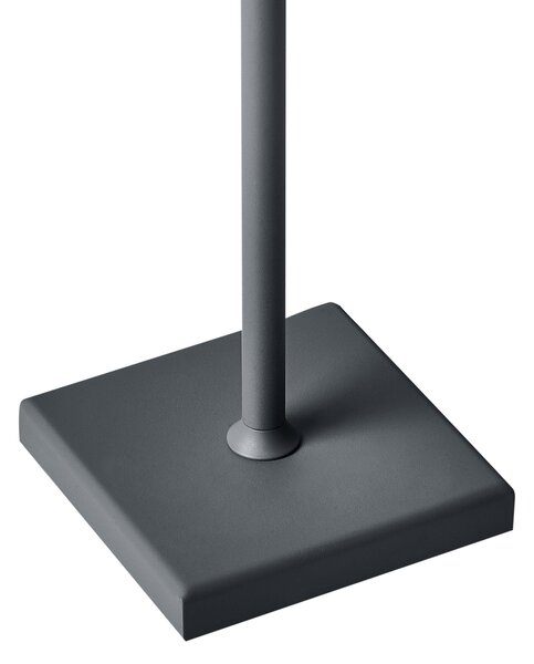 Stolná lampa tmavosivá hliníková s dotykovým vypínačom nabíjanie cez USB kábel bezdrôtová moderný štýl interiér exteriér