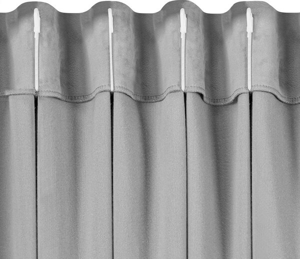 Filumi Záves Homede Vila s riasiacou páskou Flex 9,5 cm a dvojitým záhybom sivý, veľkosť 135x225