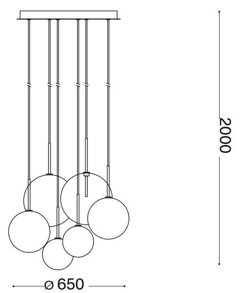 Ideal Lux - LED Luster na lanku EQUINOXE 6xG4/2W/230V pr. 65 cm mosadz/číra