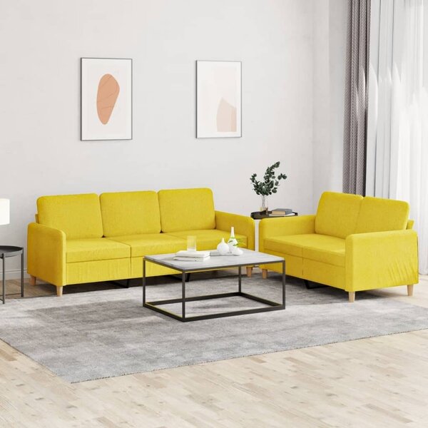 Maison Exclusive – 2-dielna sedacia súprava s vankúšmi, svetložltá látka