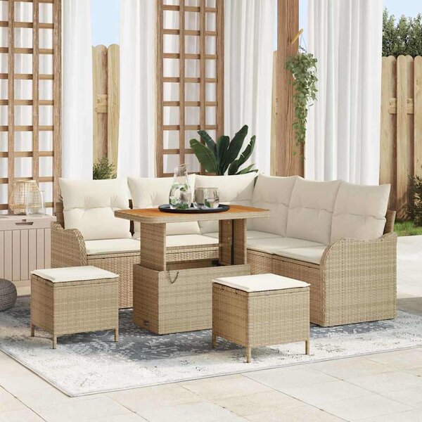 Maison Exclusive - Záhradný nábytok s vankúmi 8 ks Béový Poly-rattan