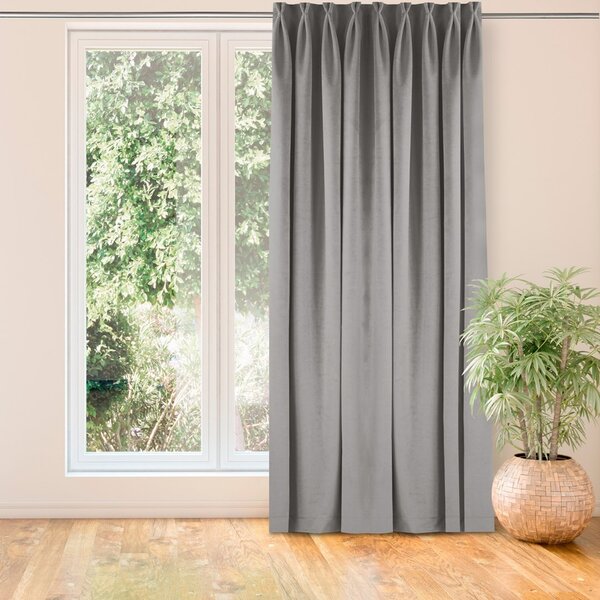 Filumi Záves Homede Vila s riasiacou páskou Flex 9,5 cm a dvojitým záhybom sivý, veľkosť 135x225