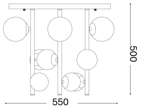 Ideal Lux - LED Luster na tyči PERLAGE 9xG9/3W/230V pr. 55 cm zlatá/biela