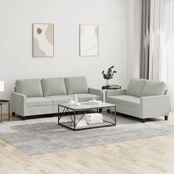 Maison Exclusive – 2-dielna sedacia súprava s vankúšmi, svetlosivý zamat
