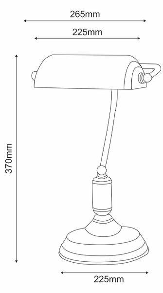 ACA DECOR PRESTIGE stolná lampa 1xE27/60W/230V mosadz/zelená