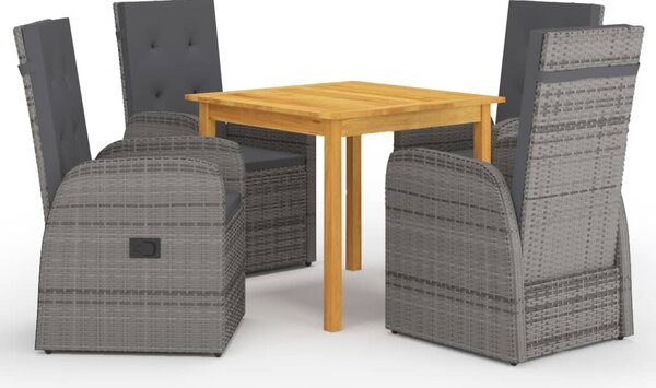 Maison Exclusive – 5-dielna záhradná jedálenská súprava, sivá