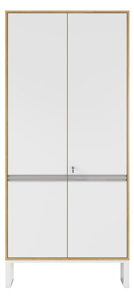 Vysoká kancelářská skříň Houseland Nuvia Loft 90 cm dub/bílá