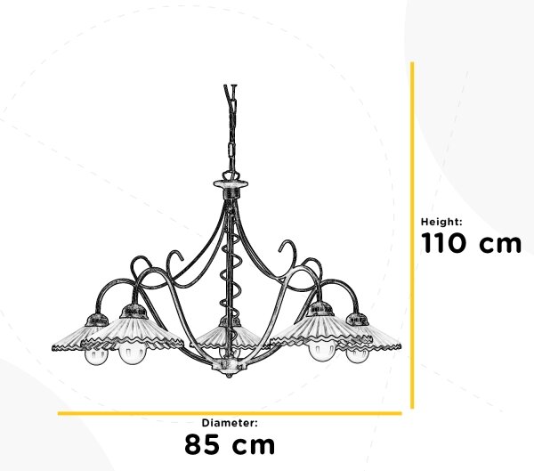 ONLI - Luster na reťazi ROSINA 5xE14/6W/230V