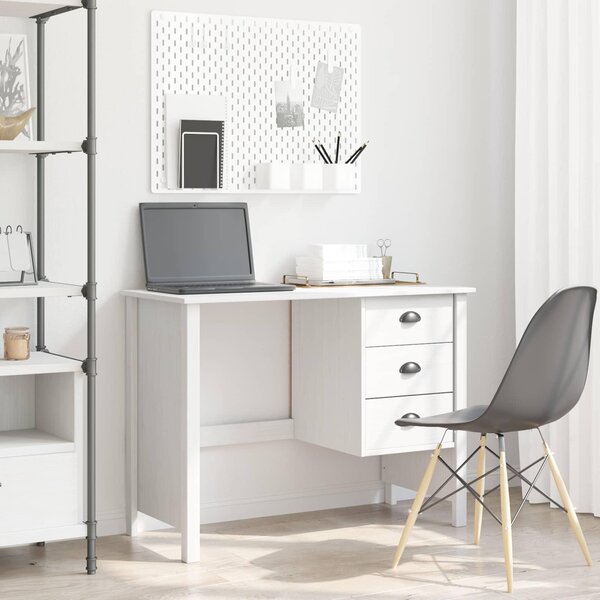 Maison Exclusive – písací stôl so zásuvkami HILL, biely, 100 x 45 x 74 cm
