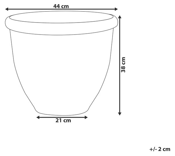 Kvetináč ⌀ 44 cm hnedý kamenná zmes a polyresin vysoký lesk odolný voči vplyvom počasia