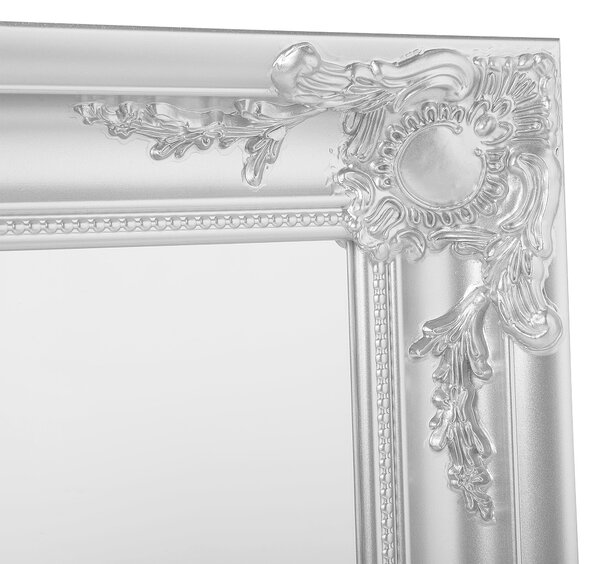 Závesné zrkadlo na stenu strieborné 51 x 141 cm dekoratívny rám obývacia izba klasický vintage francúzsky štýl