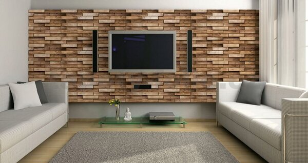 Obkladové panely 3D PVC TP10007978, cena za kus, rozmer 980 x 480 mm, obklad dub rustikal, GRACE