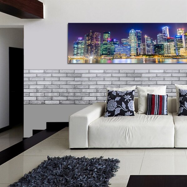 Obkladové panely 3D PVC TP10009236, rozměr 971 x 498 mm, cihla světlá, GRACE