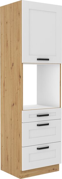 Kondela Skrinka na vstavanú rúru Lula 60 DPS-210 3S 1F - biela / dub artisan