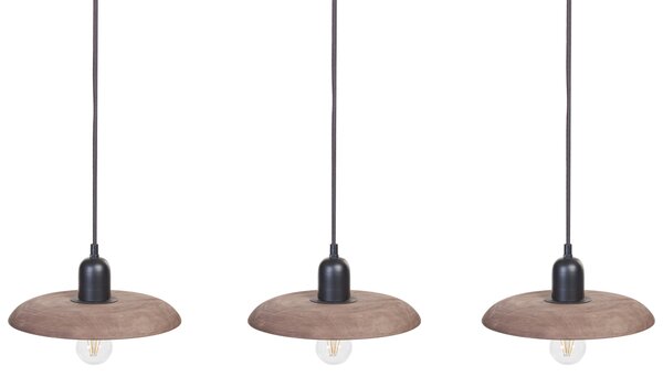Závesná lampa s 5 tienidlami tmavohnedá mangové drevo prírodné drevené stropné svietidlo boho štýl ručne vyrobené bytové doplnky