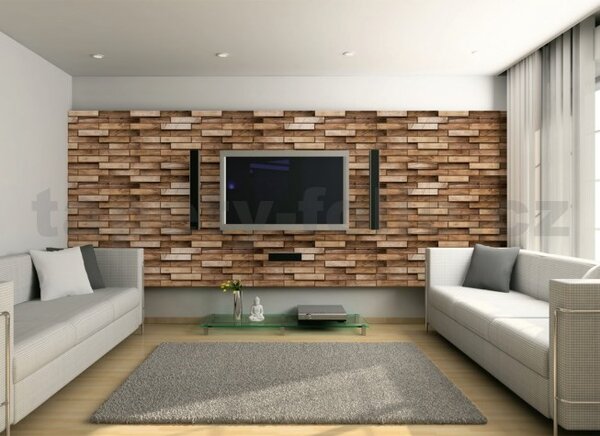 Obkladové panely 3D PVC TP10007978, cena za kus, rozmer 980 x 480 mm, obklad dub rustikal, GRACE
