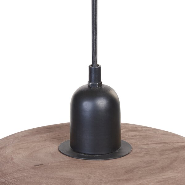 Závesná lampa s 5 tienidlami tmavohnedá mangové drevo prírodné drevené stropné svietidlo boho štýl ručne vyrobené bytové doplnky