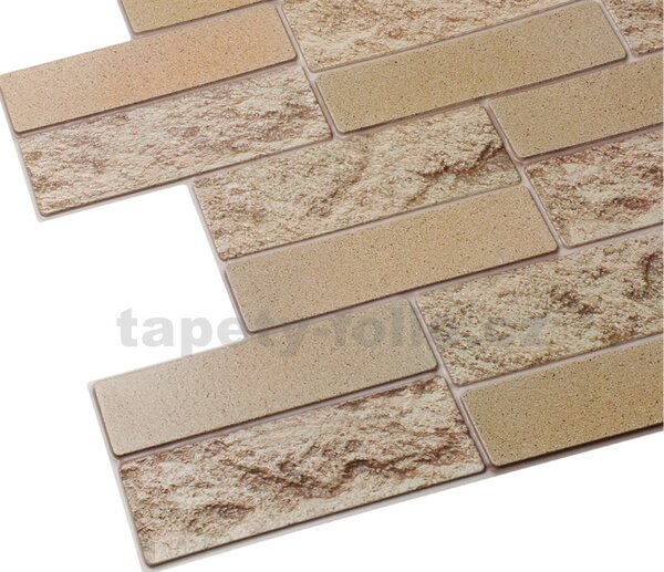 Obkladové panely 3D PVC TP10007979, rozměr 955 x 490 mm, pískovcový kámen hnědý, GRACE