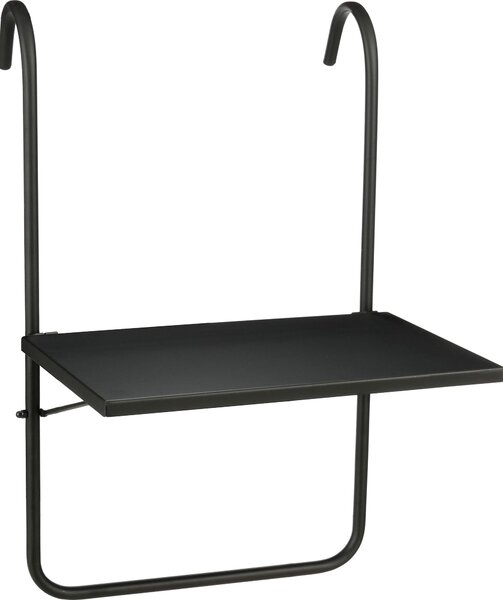 Mica Decorations Seatle balkónový stolík – balkónový nábytok – balkónová platforma – 57,5 x 38 cm – kov – čierna farba