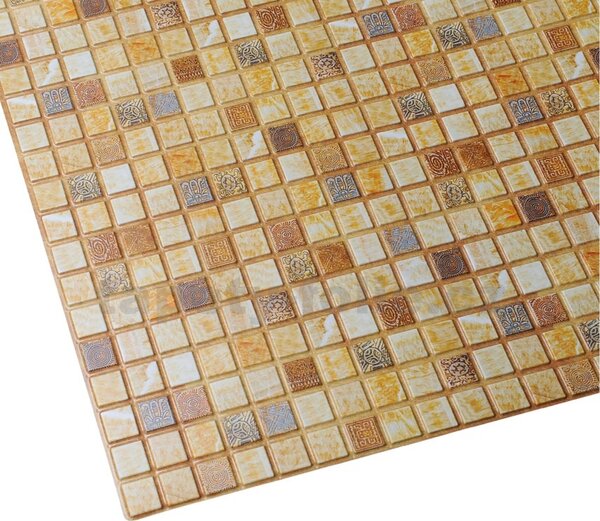 Obkladové panely 3D PVC TP10007011, rozměr 955 x 480 mm, mozaika Marakesh hnědá, GRACE