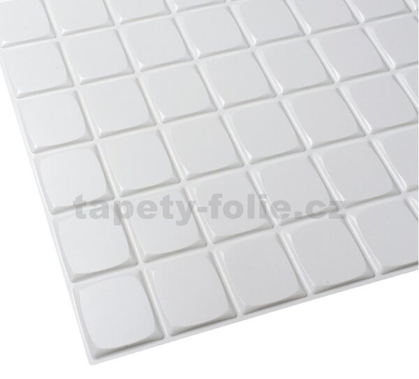 Obkladové panely 3D PVC TP10009958, rozměr 960 x 480 mm, mozaika bílá velká, GRACE