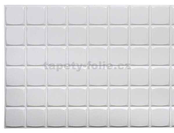 Obkladové panely 3D PVC TP10009958, rozměr 960 x 480 mm, mozaika bílá velká, GRACE
