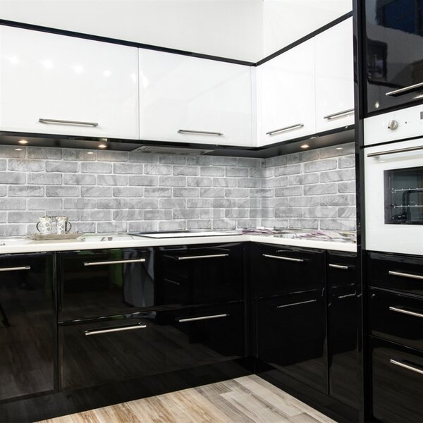 Obkladové panely 3D PVC TP10014022, rozměr 1025 x 495 mm, cihla světle šedá, GRACE