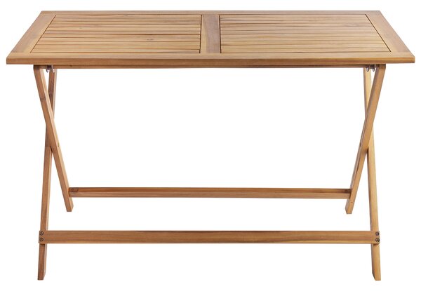 Záhradný jedálenský stôl hnedý akáciové drevo 120 x 60 cm obdĺžnikový tvar skladací tradičný retro štýl záhrada exteriér