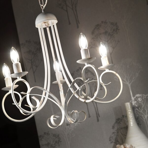 ONLI - Luster na reťazi POMPEI 5xE14/6W/230V krémový
