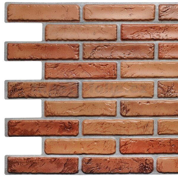 Obkladové panely 3D PVC TP10010442, rozměr 971 x 498 mm, cihla originál, GRACE