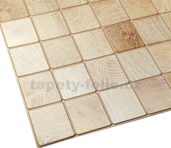Obkladové panely 3D PVC TP10013961, rozměr 955 x 480 mm, obkladové dřevo bělené, GRACE