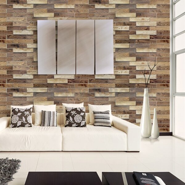 Obkladové panely 3D PVC TP10011594, rozměr 980 x 480 mm, dřevěný obklad dub Toffee, GRACE