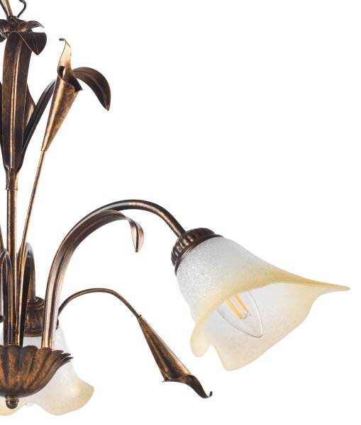 ONLI - Luster na reťazi LUCREZIA 3xE14/6W/230V bronzová