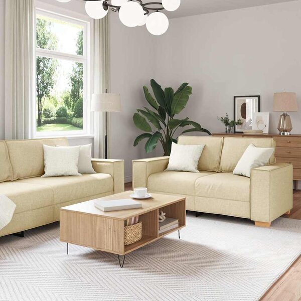 Maison Exclusive – 2-dielna sedacia súprava s vankúmi, krémová látka