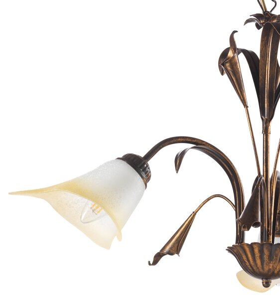 ONLI - Luster na reťazi LUCREZIA 3xE14/6W/230V bronzová