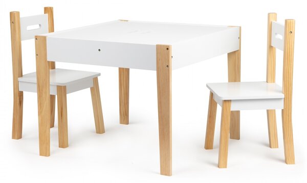 Detský stolík s 2 stoličkami Ecotoys Patrys biely