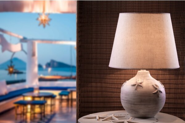 ONLI - Stolná lampa MARINA 1xE27/22W/230V béžová/ biela 60 cm