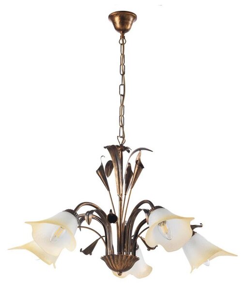 ONLI - Luster na reťazi LUCREZIA 5xE14/6W/230V bronzová