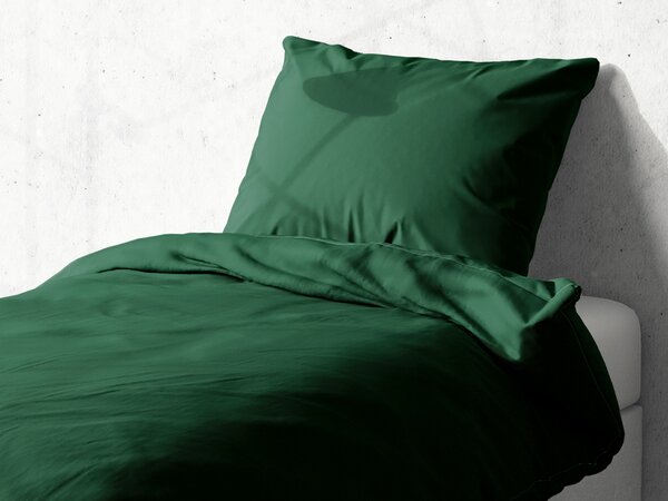 Detské bavlnené posteľné obliečky do postieľky Moni MOD-514 Tmavo zelené Do postieľky 90x140 a 50x70 cm