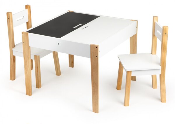 Detský stolík s 2 stoličkami Ecotoys Patrys biely