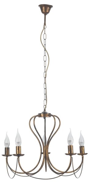 ONLI - Luster na reťazi CANDELA 5xE14/6W/230V bronzová