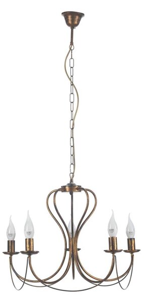 ONLI - Luster na reťazi CANDELA 5xE14/6W/230V bronzová