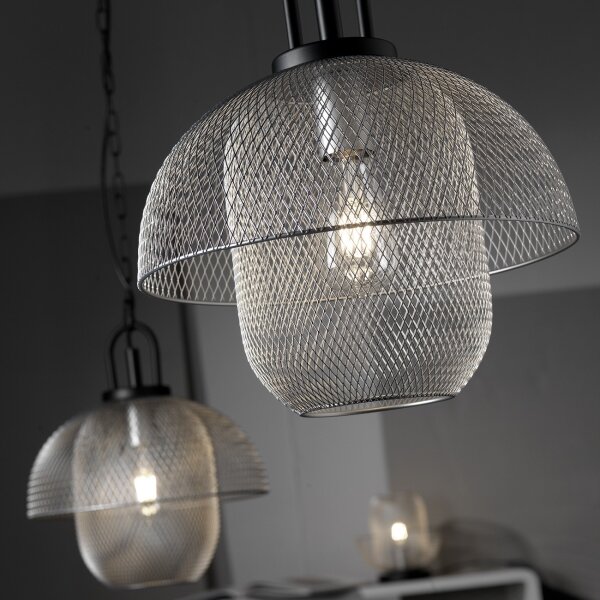 ONLI - Luster na reťazi ZAIR 1xE27/22W/230V čierna/strieborná