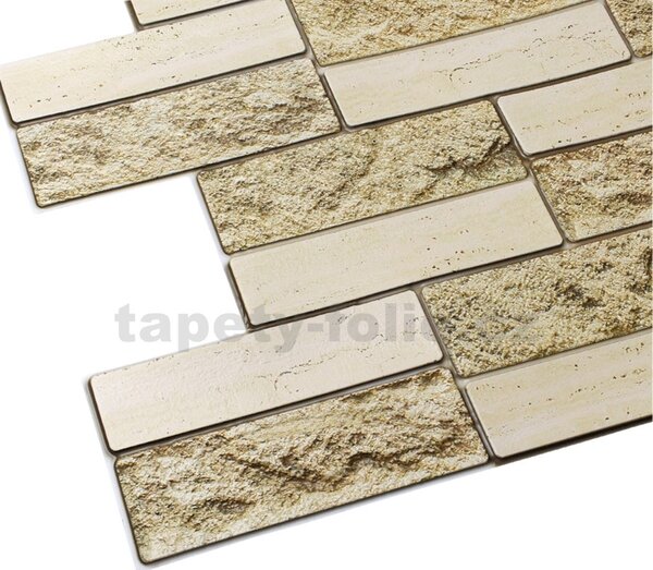 Obkladové panely 3D PVC TP10013971, rozměr 980 x 490 mm, obkladový pískovec béžový, GRACE