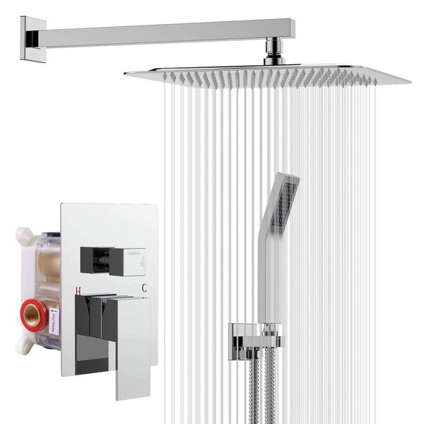 Súprava skrytej sprchovej batérie Rainsworth, tvorcová sprchová hlavica 30x30 cm s najmodernejou technológiou Air Injection, vysokokvalitná nehrdzavejúca oce a mosadz