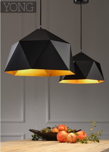 ONLI - Luster na lanku YONG 1xE27/22W/230V čierna pr. 46 cm